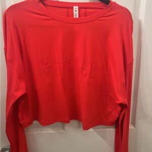 lululemon Muscle Love Long Sleeve Love Red Motif Size 6 Excellent Condition
